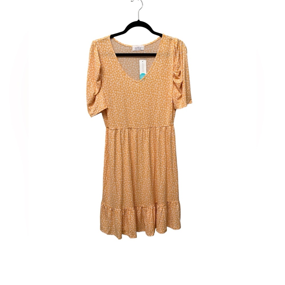 Kaileigh yellow and white Floral Midi Dress